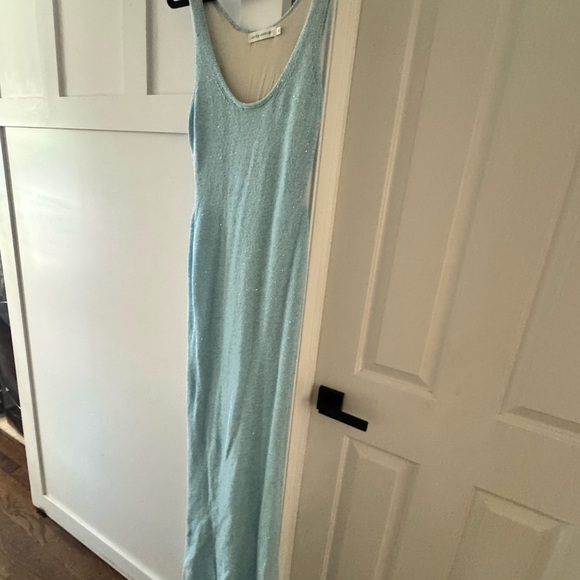 Ana Dress - Baia Blue Sequin, Asta Resort, Elegant Blue Sleeveless Maxi Dress - Picture 6 of 6